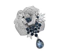 Lot de 2 broches en forme de rose étincelante pour mariage et occasions formelles, bijoux légers avec fermeture pour tenues quotidiennes Broche rose plaquée argent, taille unique, Comme décrit