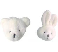 Lot de 2 broches en peluche avec tête d'ours de lapin blanc pour femmes et enfants, Autres pierres précieuses