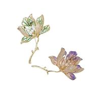 Lot de 2 broches hibiscus élégantes et contemporaines pour garde-robe de femme