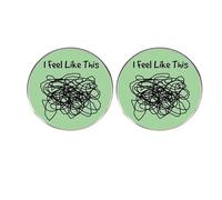 Lot de 2 broches humoristiques insolites avec inscription « I Feel Like My Brain Is Messed Up » en alliage, 3X3CM, Acier allié