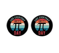 Lot de 2 broches « Live Every Day Like It's Pi Day » - Badge en alliage, design rétro dégradé, cadeau amusant pour les amateurs de mathématiques pour la célébration du Pi Day