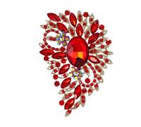 Lot de 2 broches luxe en cristal brillant, grandes et verre, ornées strass, for femmes unisexes. Accessoires bijoux for banquets, fêtes sacs à dos(Color 5)