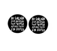 Lot de 2 broches « My Sarcasm is So Advance That People Real Think I'm Stupid », broches humoristiques auto-obsolètes pour cadeau, ensemble d'épingles sarcastiques pour les personnes qui aiment Wit