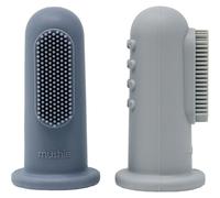 Mushie Brosse à dents de doigt pour bébé Tradewinds/Stone Lot de 2