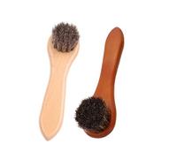 Lot de 2 Brosse Chaussure Poil de Cheval Naturel Manche en Bois de Hêtre Brosse Vetement Anti Poils Chat Chien Brosse Nettoyage Cuir Daim Nubuck Canapé Siège Auto Entretien Facile et Doux