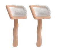 Lot de 2 brosses à carder en laine avec poignée pour chiens et chats/filage et tissage (taille : 2 tailles différentes)
