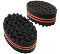 Lot de 2 brosses à cheveux à grands et petits trous, bobines afro, brosses à cheveux ondulées, brosses à cheveux double face pour dreads, maison et barbier