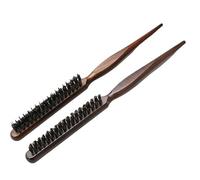 Lot de 2 brosses à cheveux à trois rangées, peigne à dents en nylon, peigne de soirée chignon, adapté pour les cheveux fins, restaure la brillance et la texture