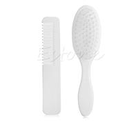 Lot de 2 brosses à cheveux délicates pour bébé + peigne pour nouveau-nés et blanc pour le toilettage du cuir chevelu, toilettage en douceur des cheveux de bébé, lot de 2