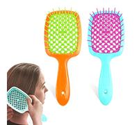 Lot de 2 brosses à cheveux démêlantes, peigne de massage et séchage au sèche-cheveux pour femmes, hommes, filles et enfants pour tous les types de cheveux