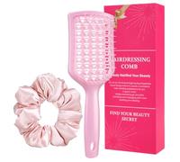 Lot de 2 brosses à cheveux démêlantes ventilées avec chouchous pour femmes et filles