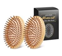 Lot de 2 brosses à cheveux en bambou pour la croissance des cheveux, design sans poignée, coussin d'air, brosse de massage démêlante pour tous les types de cheveux Msnasit
