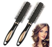 Lot de 2 brosses à cheveux rondes pour le séchage au sèche-cheveux, brosse à cheveux antistatique, brosse à cheveux pour homme et femme, pour lisser et boucler, cheveux secs et humides