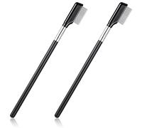 Lot de 2 brosses à cils en métal - Séparateur de cils - Peigne à cils séparé - Brosse de maquillage pour les yeux - Pour femme et fille