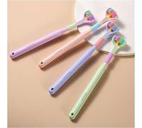 Lot de 2 brosses à dents à 3 faces pour adultes - Poils souples - Nettoyage complet - Couleur aléatoire