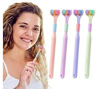 Lot de 2 brosses à dents à trois côtés de couleur aléatoire, design enveloppant efficace, pour nettoyer les dents et les gencives, convient pour les adultes et les enfants, brosses à dents manuelles,