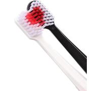 Lot de 2 brosses à dents noires et blanches en forme de cœur pour couple - Respectueux de l'environnement - Nano - Brosse à dents manuelle
