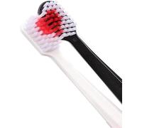 Lot de 2 brosses à dents noires et blanches en forme de cœur pour couple - Respectueux de l'environnement - Nano - Brosse à dents manuelle - Brosse à dents et accessoires - En forme de cœur