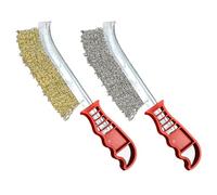 Lot De 2 Brosses À Gratter En Fil D'acier Inoxydable 9 Pouces Avec Poignée Ergonomique Détartrage Poussière Soudage Outil Main Brosse Récurer Pour Le Nettoyage
