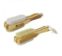 Lot de 2 brosses à ongles et pierre ponce double face en bambou et poils de sanglier - Vivezen