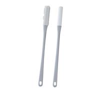 Lot de 2 brosses à orteils en caoutchouc, applicateur de lotion d'orteils, brosse à serviettes avec long manche pour frotter les pieds, les personnes âgées, les personnes âgées, les hommes et les