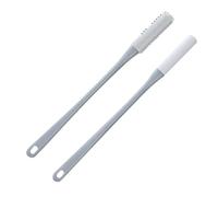 Lot de 2 brosses à orteils en caoutchouc pour les pieds - Applicateur de lotion pour les orteils - Brosse à long manche pour polir les pieds pour personnes âgées, personnes âgées, hommes, femmes