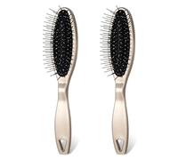 Lot de 2 brosses à perruque pour cheveux synthétiques, perruques portables et cheveux humains en acier inoxydable pour perruque démêlante, brosse à perruque professionnelle pour femme