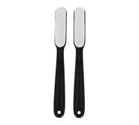 Lot de 2 brosses à poils souples Nano - Outil de nettoyage à long manche pour noyer, olive noyau, Wenwan, panneaux LCD intérieurs de voiture en cuir, noir (tête plate)