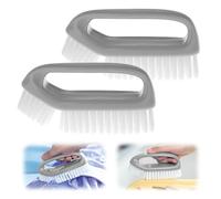 Lot de 2 brosses à récurer pour nettoyage et récurage à poils en nylon rigides et robustes - Brosse de nettoyage multifonction (gris-2)