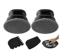 Lot de 2 brosses à récurer pour poêle en Fonte, avec 2 grattoirs, Brosse à chaîne pour Vaisselle, casseroles, poêles, plaques de Barbecue, Noires
