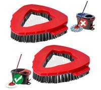 Lot de 2 brosses à récurer pour Vileda Turbo EasyWring, tête de rechange pour carrelage de salle de bain et de cuisine
