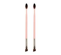 Lot de 2 brosses à sourcils inclinées avec poils en nylon doux et poignée ergonomique pour une utilisation longue durée, brosse à sourcils inclinée à double extrémité