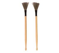 Lot de 2 brosses à tambour rétractables en fil et bois, poignée ergonomique pour jazz blues rock, accessoires d'instruments de musique portables pour batteurs