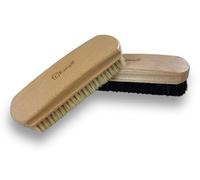 Lot de 2 brosses Chaussures polissoir Haute qualité | Sortie 20 mm | Bois Vernis | Soie Noire et Blanche | Gamme KAROP'S | Longueur 17 cm | Nettoyage Textile et Cuir | Kibros VC134125