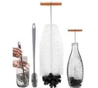 Lot de 2 brosses compatibles avec les bouteilles en verre Sodastream et les bouteilles en plastique, brosse de nettoyage de 33 cm pour les bouteilles en verre, les bouteilles de soda, les biberons en