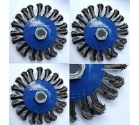 Lot de 2 brosses coniques Ø 125 mm - Brosse de ponçage torsadée - M14 x 2 Brosse métallique / Brosse conique