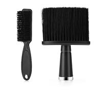 Lot de 2 brosses de barbier - Brosse de nettoyage pour tondeuse à cheveux et plumeau doux pour le cou pour brosser les cheveux autour du cou et des oreilles
