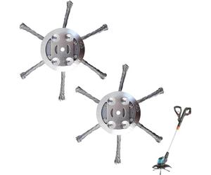 Lot de 2 brosses de désherbage pour débroussailleuse, alésage de 5 mm, pour débroussailleuse, brosse métallique avec forme conique, brosse anti-mauvaises herbes pour débroussailleuse, élimine sans