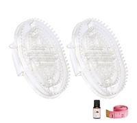 Lot de 2 brosses de massage corporel transparentes, set de brosses anti-cellulite avec carte des points d'acupuncture, huile essentielle et mètre ruban