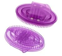 Lot de 2 brosses de massage en silicone pour le corps - Pour les sportifs et les employés de bureau - Violet - Sans aimants - Dimensions : 15 x 10 x 2,5 cm - Pour la relaxation musculaire et la