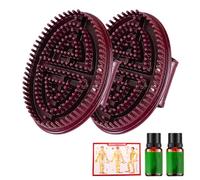 Lot de 2 Brosses de Massage Méridiennes,Brosse de Massage Manuel Avec Poignée Non Glissée, Relief Du Corps Entier,Brosse Meridian d'Acupression, Brosse de Massage Du Cuir Chevelu