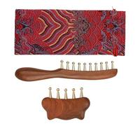 Lot de 2 brosses de massage pour cuir chevelu - Peigne à dents larges en laiton - Outil de massage stimulant les cheveux - Soin de la croissance - Pour homme et femme - Cheveux courts bouclés et