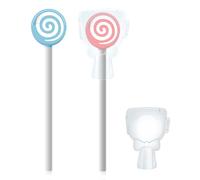Lot de 2 brosses de nettoyage de langue pour enfants - Petite et mignonne - Avec housse en forme de sucette, rose, bleu ciel