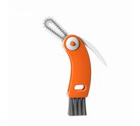 Lot de 2 brosses de nettoyage multifonctions 3 en 1 pour couvercles de tasses, suceurs plats pour les espaces restreints, la maison, la cuisine (orange)