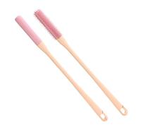 Lot de 2 brosses de nettoyage pour les orteils - Avec poils en silicone - Avec long manche - Pour le nettoyage des orteils - Avec poils en silicone - Nettoyage en profondeur - Manche allongé