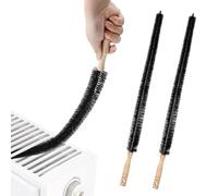 Lot de 2 brosses de nettoyage pour radiateur, multifonction, dures, flexibles, fines et longues de 75 cm, avec poignée facile à prendre en main pour nettoyer la poussière du radiateur de la machine à