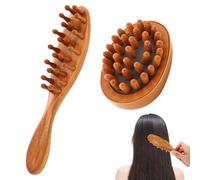 Lot de 2 brosses de qualité supérieure pour dreadlocks - 1 peigne en bois à long manche et 1 peigne de massage pneumatique adapté pour le soin du cuir chevelu et la coiffure