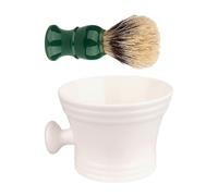 Lot de 2 brosses de rasage avec bol à savon pour homme - Facile à mousser - Convient pour père et mari - Kit de rasage humide pour homme