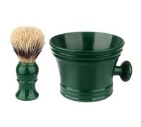 Lot de 2 brosses de rasage avec bol à savon pour homme - Facile à mousser - Convient pour père et mari - Kit de rasage humide pour homme