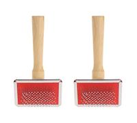 Lot de 2 brosses de toilettage autonettoyantes pour chien - Outil de massage pour animaux domestiques à poils longs
